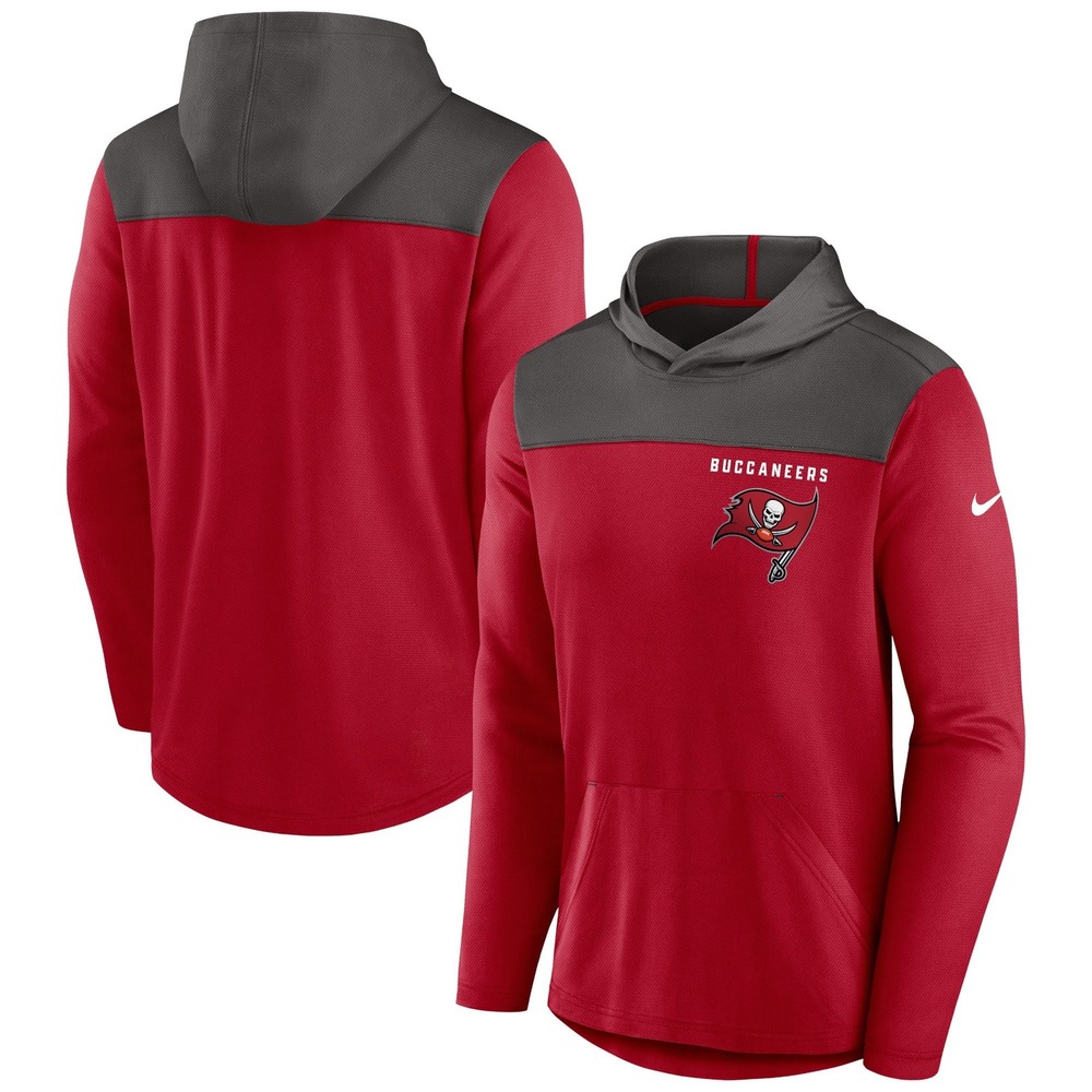 Nike NFL Tampa Bay Buccaneers Red Grey Sideline Hoodie Mens Pullover